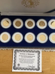 Ten (10) Statehood Quarter Dollars 24kt. Gold Plated Edition 2001-2002 - Picture 1 of 1