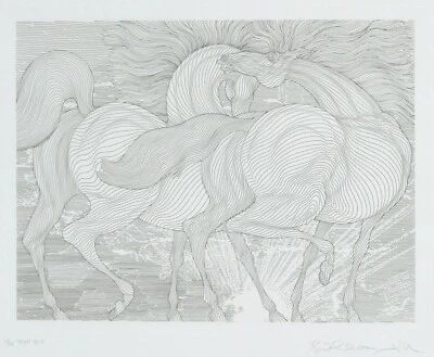 Guillaume Azoulay TRYST Wild horses 2015 HAND SIGNED Limited Edition Etching art - Image 1 of 4