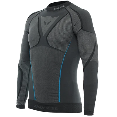 Dainese Dry Long Sleeve Motorcycle Base Layer - Black/Blue (607) - Image 1 of 4