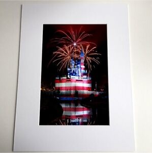 Stars and Stripes Cinderella Castle Fireworks • Disney Print • Fourth July 4th