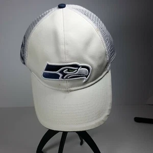 Seattle Seahawks Adjustable Snapback Hat Cap NFL White Mesh - Picture 1 of 7