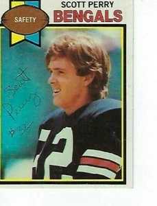 SCOTT PERRY FIRMADO 1979 TOPPS #289 - CINCINNATI BENGALS - Imagen 1 de 1