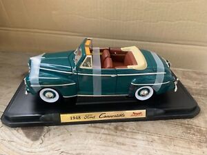 Yatming Deluxe Edition 1948 Green Ford Convertible 1:18 cale Die Cast New+ Box