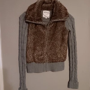 Womens Cavalini Originals Faux Fur Sweater Grey Size Small Winter - Picture 1 of 7