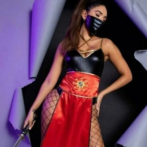 NEW Yandy Sexy Violent Red Ninja Three Piece Costume Set Size Small - Picture 1 of 5