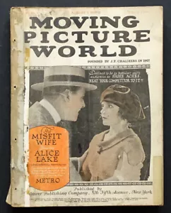 August 1920 MOVING PICTURE WORLD Bound Film Magazine / PATHE Fox Studios MGM - Foto 1 di 15