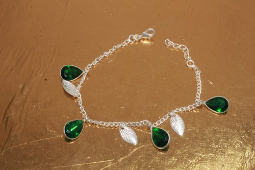 VALENTINO Bracciale gioielli fatti a mano argento sterling 925 cromo diopside misura 7 8"