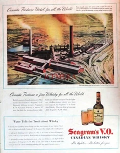 SEAGRAM'S V.O. Canadian Whisky (Nickel Production) Advert - Original 1947 Print - Picture 1 of 1