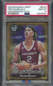 TREVON BRAZILE 2023 BOWMAN U BEST MASTERPIECES GOLD REFRACTOR /50 PSA 10 POP 2 - Picture 1 of 2
