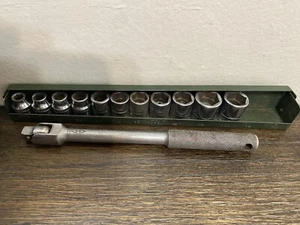 Vintage SK Tools 3/8” Drive Metric 11pc 6 Point Socket Set 7mm-15mm 17mm 18mm - Picture 1 of 15