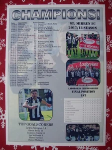 St Mirren Scottish Championship champions 2018 - souvenir print - Picture 1 of 1