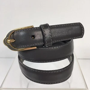 Vintage Damen M Lejon grauer Handschuh Leder gold Schnalle Gürtel Emaille O3 - Bild 1 von 3