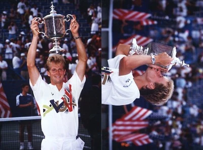 Stefan Edberg Lote 2 Fotos Prensadas Abierto de Estados Unidos Finales Masculinas Tenis 1991 Foto 1 de 4