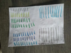 Minimalism Crayon Barcode Drawing Primed On 5.27x7.2 Envelope Signed Dated - Picture 1 of 6
