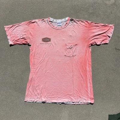 Talla XL - Camiseta Vintage Thrashed Dunn Edward’s Bolsillo Rosa Foto 1 de 4