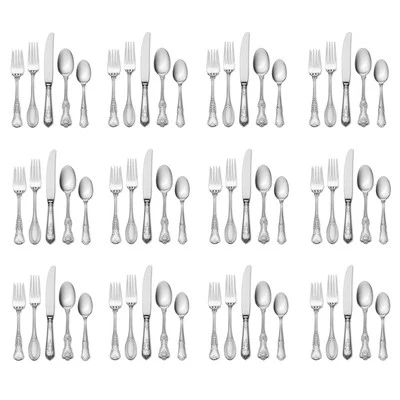 Wallace HOTEL LUXE 18/10 不锈钢金属原色 77件 餐具套装(十二人服务)N/O — 第 1/4 张图片