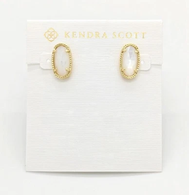 Nuevos aretes Kendra Scott Ellie de oro en perla marfil Foto 1 de 2