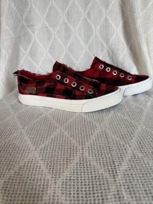Zapatos sin cordones para mujer talla 6 Blowfish Malibu Buffalo a cuadros rojos y negros  Foto 1 de 4