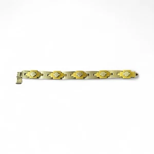 925 Men’s Heavy Silver Bracelet Vintage Two Tone - Picture 1 of 4