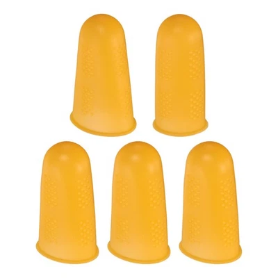 10Pcs Rubber Fingers Tips Finger Protectors Silicone Thimble 3 Sizes Orange - Image 1 of 4