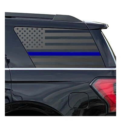 Bandera de Estados Unidos con calcomanías finas de línea azul para Ford Expedition 2018-2024 EX4-QR6 Foto 1 de 4
