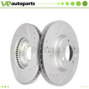 Front Disc Brake Rotors For Ford Fusion Lincoln MKZ Mazda 6 Drilled Slotted 2pcs - Picture 1 of 7