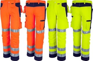 Qualitex Warnschutz Arbeitshose Bundhose orange gelb Signal auch Übergrößen - Bild 1 von 12