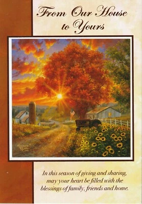 Happy Thanksgiving Card - From Our House to Yours - Shiny Lettering - Image 1 of 3