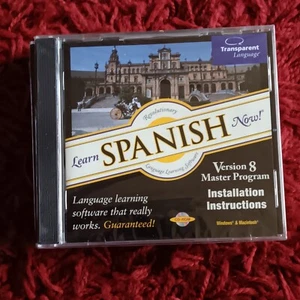 Learn Spanish Now! Version 8 Master Program CD-ROM, 2000, Transparent Language - Picture 1 of 2