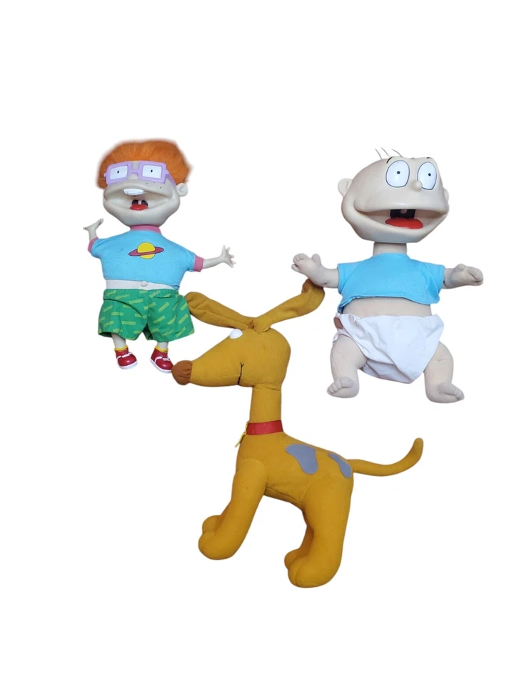 Brinquedo de pelúcia Rugrats Talking Tommy Chuckie Spike 14" 1996 Nickelodeon funcionando 1997 - Imagem 1 de 4