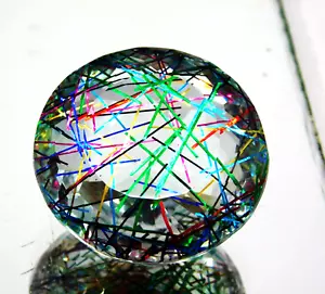 A+ Certified 93.25 Ct Natural Round Cut MULTI Rutilated Quartz Loose Gemstone - Picture 1 of 6
