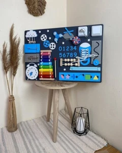 Premium BusyBoard 40x60 – Montessori Motorikbrett aus Holz – Handgemacht & perso - Bild 1 von 4