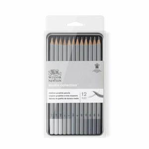 MATITE DA SCHIZZO PENCIL SKETCHING DISEGNO SET STUDIO WINSOR&NEWTON 12 MATITE - Foto 1 di 4