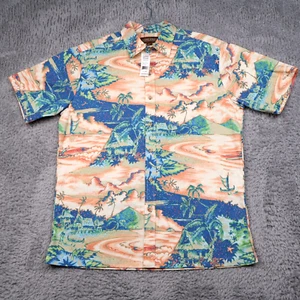 Cooke Street Honolulu Hawaiian Shirt Mens Medium Sunset Isle Print Palms USA NEW - Picture 1 of 11