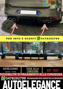 ✨ 1847 Diffuseur Adapté Pour VW Golf 7 2013-2016 R-Look Tuning Noir Poli - Afbeelding 1 van 13