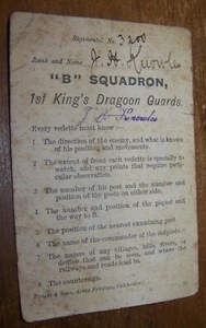 SEGUNDA GUERRA MUNDIAL 1ER REY'S DRAGOON GUARDIAS ESCUADRÓN B GUARDIA DUTY VEDETTES TARJETA JH KNOWLES - Imagen 1 de 2