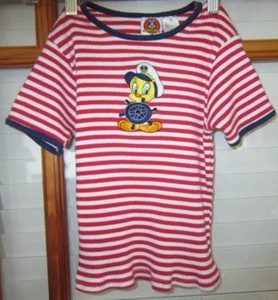 Looney Tunes Tweety Sailor Shirt Striped Girl's 12 Stretch Vintage 90's - Picture 1 of 8