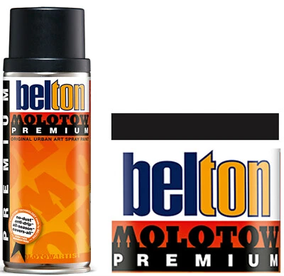 MOLOTOW BELTON PREMIUM FARBE LACKSPRAY SPRÜHDOSE 400ml 327080 SCHWARZ BLACK 080