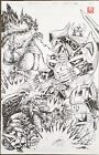 Godzilla vs Power Rangers comic unpublished original cover art artwork
