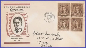USA3 # 883 ADDR LINPRINT FDC BL4 Ethelbert Nevin - Imagen 1 de 1