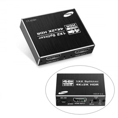 HDMI v2.0 Splitter 1 In 2 Out HDCP 2.2 4K@60Hz UHD 3D Ultra HD For Netflix 4K AU - Bild 1 von 4