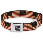 Buckle Down Seatbelt Dog Collar M 11"-16" Neck US Flag Patriotic 4th of July