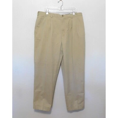Daniel Cremieux Classics Chinos 40x31 Khaki Tan Pants Pleated Cuffed 100% Cotton - Image 1 of 4
