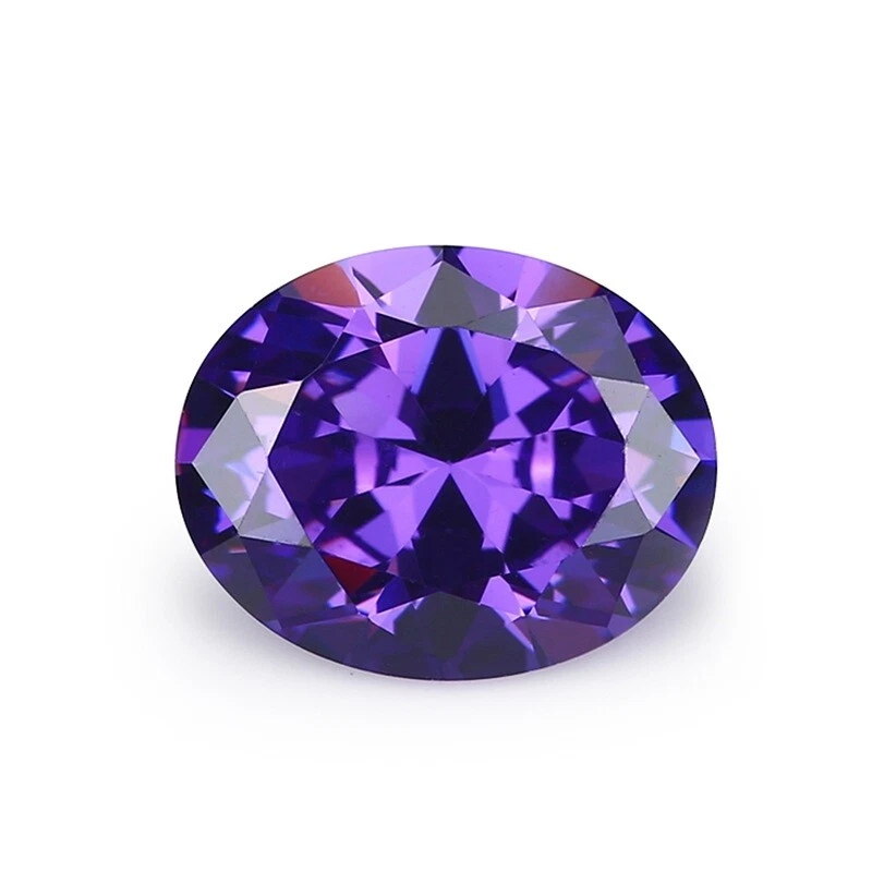 Purple AAAAA 10x12mm 8.02CT Oval Faceted Cut Zircon VVS Loose Gemstones - Image 1 of 4