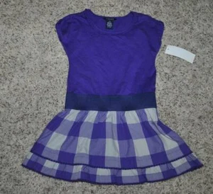 Chaps Dress Sundress Summer Easter Purple Plaid Short Sleeve Girls $40-sz 4 - Picture 1 of 3