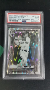 2021 Bowman Draft Chrome Marcelo Mayer Black White Raywave PSA 9 - Picture 1 of 2
