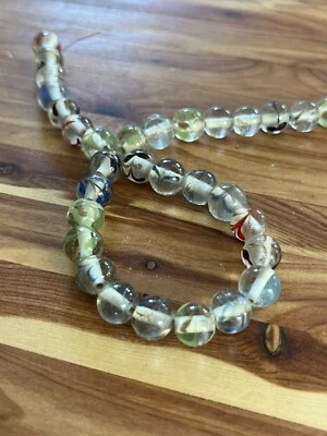 复古 Twist 金色多色漩涡威尼斯灯饰玻璃珠链 12 英寸 — 第 1/4 张图片