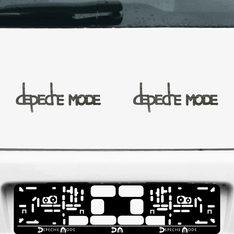 GREENIT 2 Aufkleber Tattoo 20cm chrom Exciter Depeche Mode Auto Tür Fenster Deko Folie