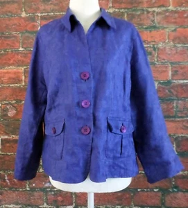 Jones New York Petite Collection Womens Blazer 12P 100% Linen Career Office Work - Picture 1 of 9