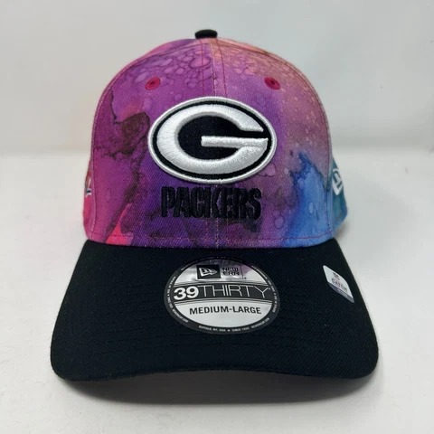 Green Bay Packers Hat Cap Purple Size Medium/Large Tie Dye New Era Crucial Catch Cover